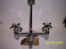 ELJER Mop Sink Faucet 8" Center, CHROME. Tested for leaks! Light scratches. USA.