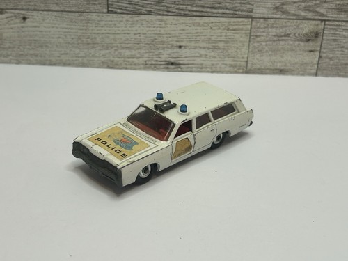 Coche de policía Mercury 1969 Matchbox vintage blanco / tamaño king • de Lesney - Imagen 1 de 11