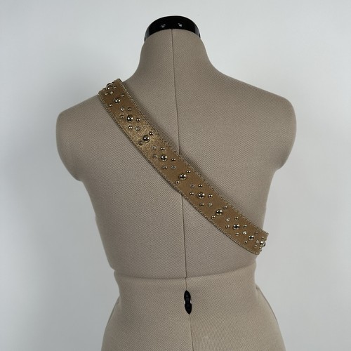 Cintura donna Kathy Van Zeeland taglia L bronzo oro strass borchie western boho - Foto 2 di 10