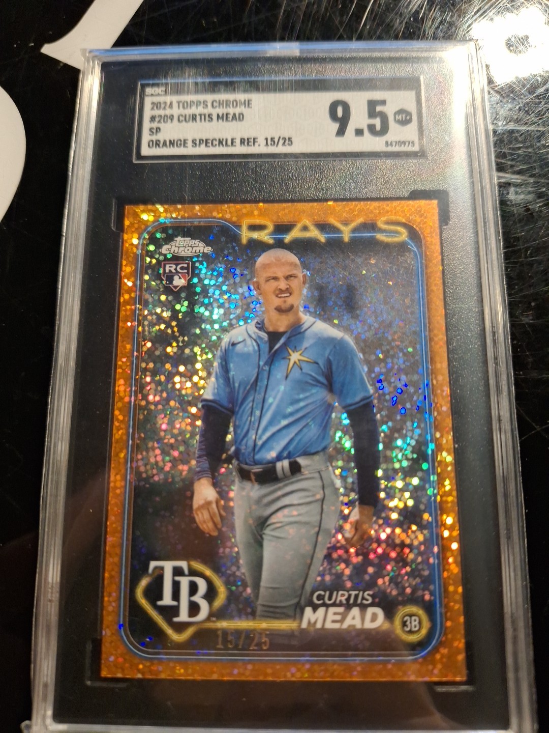 2024 topps chrome Curtis Mead Variation SP 209 Orange Speckle Refractor /25