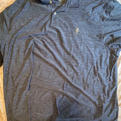 IZOD Golf Stretch Men s Polo XXL Blue Solid Short Sleeve Polyester Logo