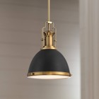 Black Burnished Mini Pendant Light 9 3/4" Modern Bowl Fixture for Kitchen Island