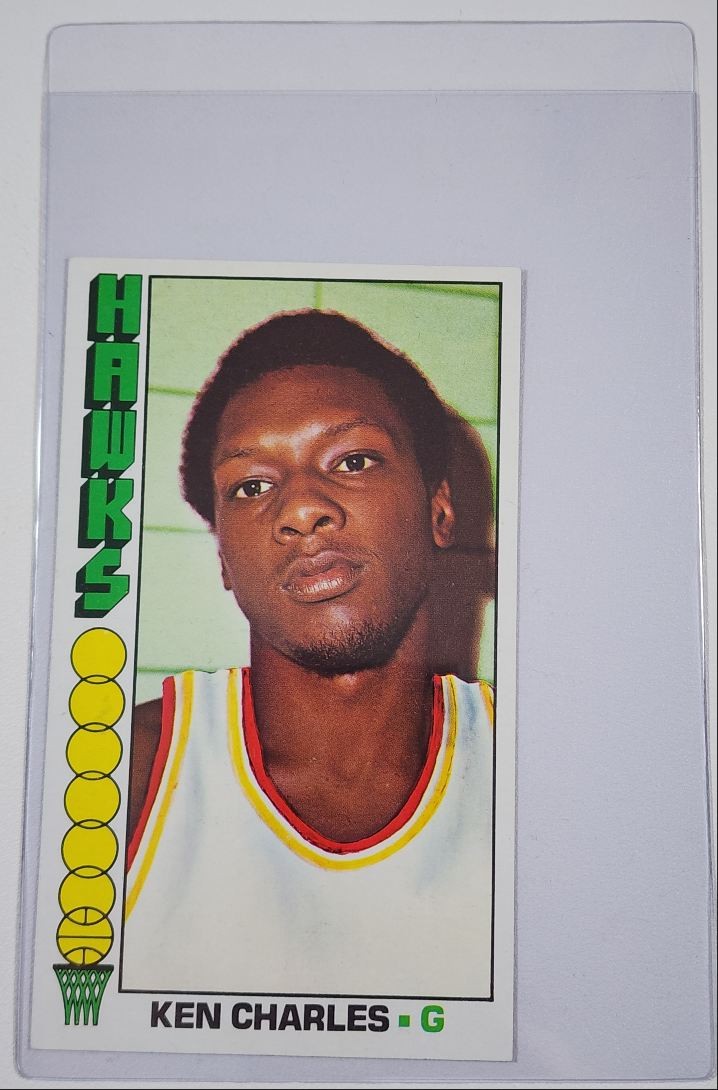 KEN CHARLES 1976-77 TOPPS BASKETBALL ATLANTA HAWKS #121 JUMBO Q1300
