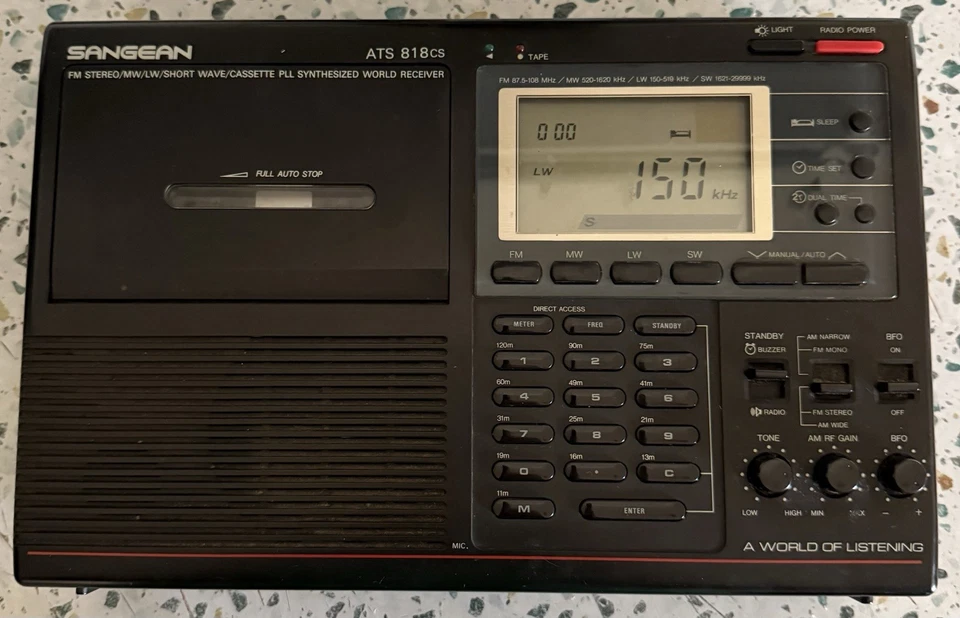 Sangean ATS-818CS AM/FM LW MW SW Kurzwellen Radio Kassette Wiedergabe Schallplatte FUNKTIONIERT SEHR GUTER ZUSTAND1 - Bild 1 von 4