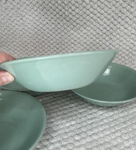 Woods Ware Beryl 4x Cereal Bowls & 4x Desert Bowls Green Vintage Utility Ware - Picture 10 of 21