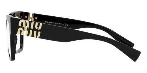 MIU MIU MU 04UV Black Gold 1AB-1O1 Women Square Eyeglasses Rxable AUTHENTIC - Picture 2 of 5