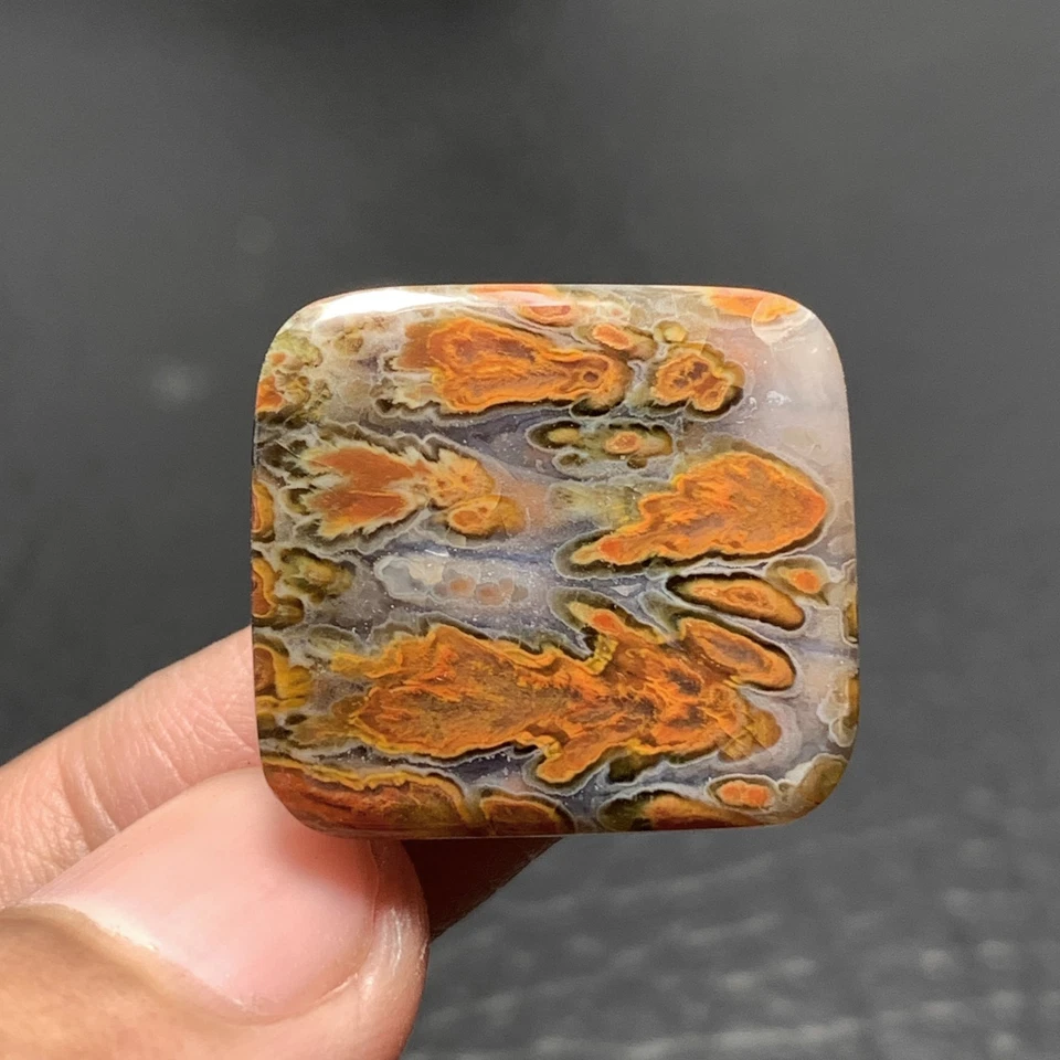 Cabujón de ágata pluma de fuego 23x21x6mm buena calidad 28 ct Foto 3 de 4