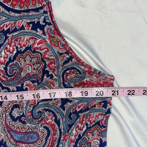 Lauren Ralph Lauren Pink Paisley Ruffle Sleeveless Blouse Womens Size 2XL - Picture 6 of 7