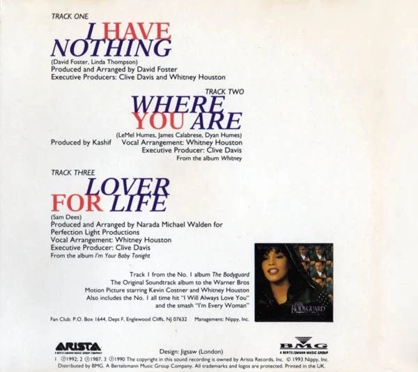 Whitney Houston – I Have Nothing (CD, Arista 74321 14158 2)