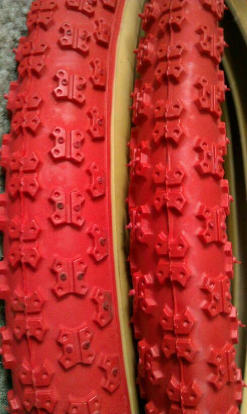 DURO 24X1.75 BICYCLE TIRES RED GUMWALL COMP 3 MX3 TYPE CLEAN 2 TWO