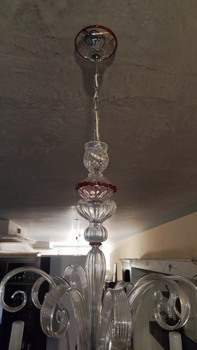 Lampadario di murano rosso 5 luci bellissimo 5 braccia - Imagen 10 de 10