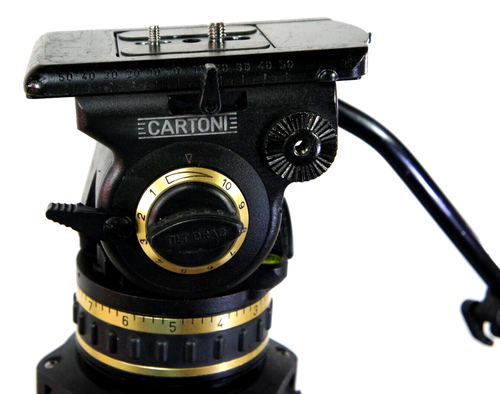 Cartoni GAMMA FLUID HEAD TIE DOWN KNOB PLATE TELESCOPIC PAN BAR SERVICED 35 Lbs - Picture 6 of 16