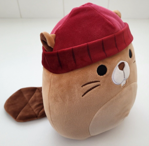 Squishmallows Chip Beaver Beanie 8" Plush Toy Brown Red Kellytoy 2023 Jazwares - Picture 2 of 11