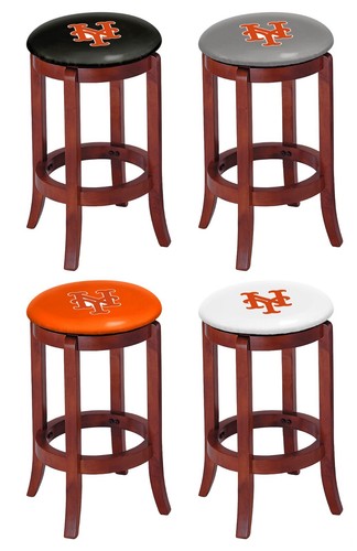 MLB Bar Stool 24" Tall Cherry Finish Swivel Seat w/Colored Vinyl MLB Team Logo - Picture 20 of 34
