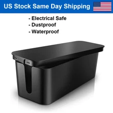 Cable Management Box Power Strip Cord Surge Protector Cover Organizer Hider Box