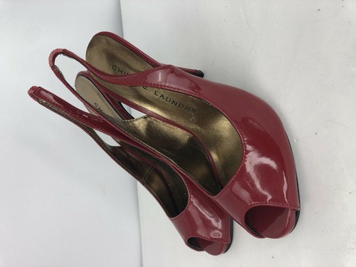 Chinese Laundry Red Patent Sling Back Peep Toe Sandal 5.5 M Shoe - Picture 6 of 10