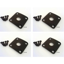 4XBlack Curved Guitar Socket Cover Metal Jack Plate screws for Gibson Les Paul