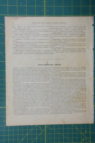 New England Vintage Original Antique 1884 Ivison Blakeman Taylor Atlas Map - Picture 5 of 5
