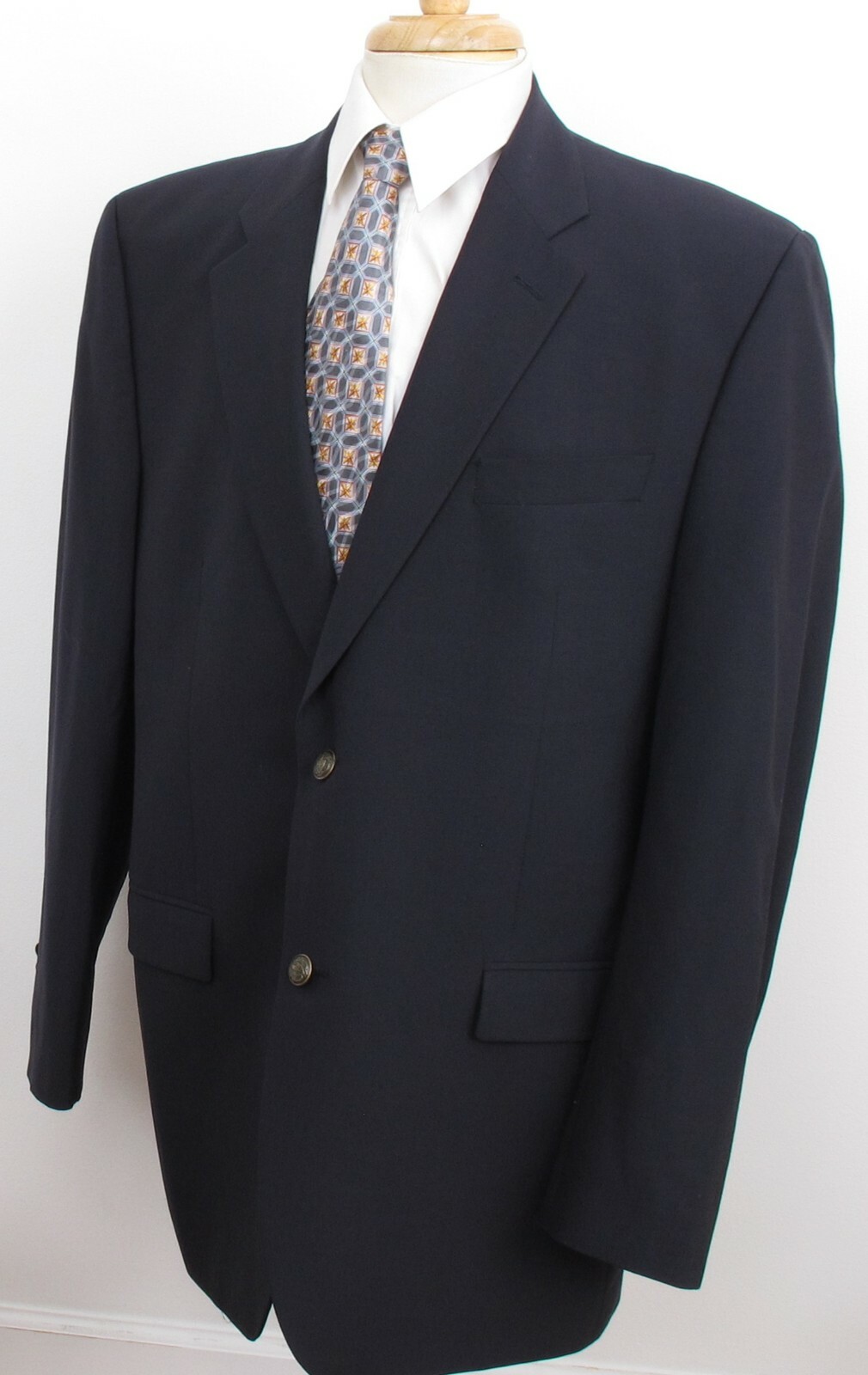 Ralph Lauren Blazer Navy Blue Brass Logo Buttons Wool… Gem