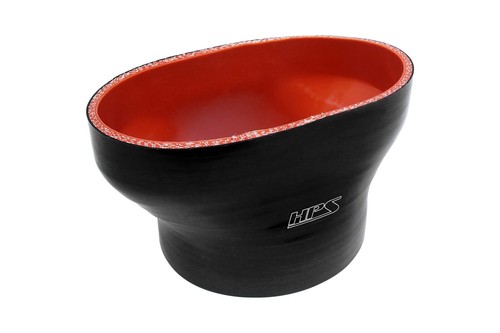 HPS Black Silicone Oval to Round Coupler 55mm Throttle Body to 4" Tubing - Picture 3 of 3