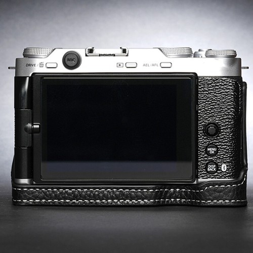 Base protectora de media cubierta de cuero genuino hecha a mano para Fujifilm XM5 - Imagen 4 de 18