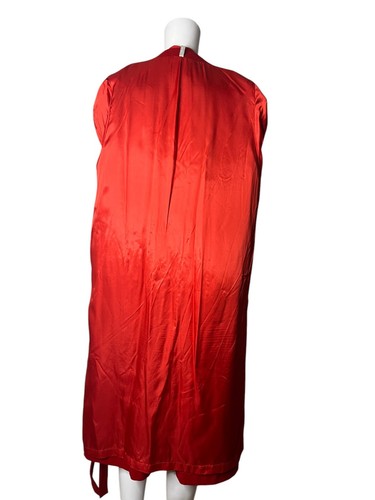 Cappotto giacca vintage taglia 10 S donna rosso pura lana nuovo cintura tasche midi - Foto 11 di 13