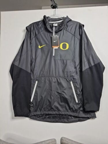 Oregon DUCKS Football NIKE Lightweight 1/4 Zip JACKET w/HOOD Men's Large. NWT