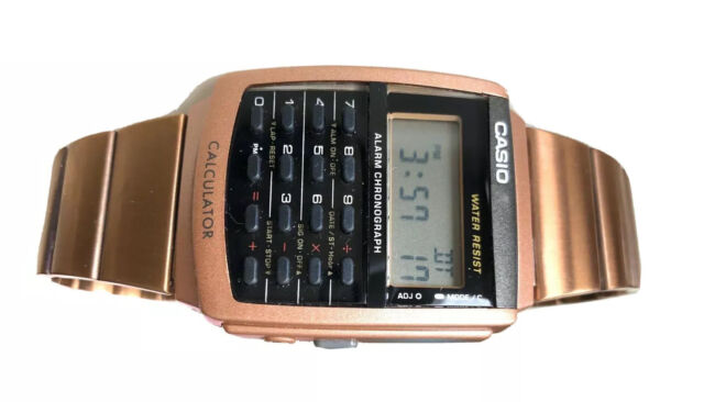 Casio CA506C-5ADF Rose Gold Stainless Steel Calculator Watch for sale online