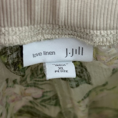 J.Jill Love Leinenhose weites Bein kurze Größe XL zierlich Blumen Überziehtaschen XLP - Bild 5 von 7