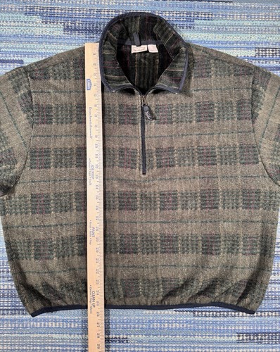 Vintage Woolrich Plaid Half Zip Polartec Fleece Jacket Size XXL Pullover Terry - Picture 5 of 8