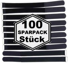 100 x Cable Hook and Loop 300 x 25mm Black Cable Hook and Loop Cable Ties Hook and Loop Eyelet