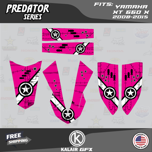 Kit de gráficos para Yamaha XT 660X (2008-2015) XT-660X Predator Series - Magenta - Imagen 4 de 6