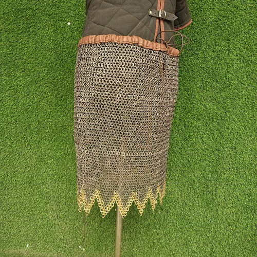 Medieval Chainmail Skirt Zig Zag 9mm Flat Ring with soiled ring ,Medieval skirt - Picture 7 of 10