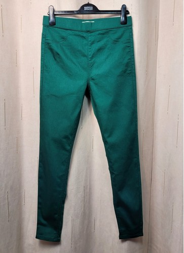 JEGGINGS ricos en algodón de tiro alto M&S ~ Talla 16 Regular ~ VERDE BOTELLA - Imagen 5 de 5