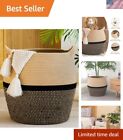 Large 17" Cotton Rope Storage Basket - Stylish Nursery & Living Room Organizer