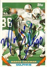 Marco Coleman autographed Football Card (Dolphins) 1993 Topps #591 Rookie Season