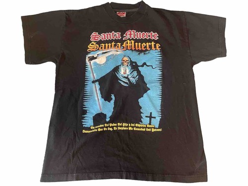 Rare Vtg Rock Revolucion Santa Muerte T Shirt Mens No Size Embroidered Mexico - Picture 1 of 11