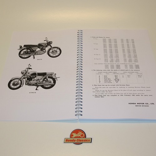 Honda CB72 CB77 Factory Taller Manual de Y Lista Piezas Libro Set HWM103 - Imagen 4 de 12
