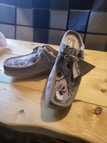 END x Clarks Originals x Beams Plus Wallabee Mule Oxford Flower Suede UK 10 G - Picture 2 of 6