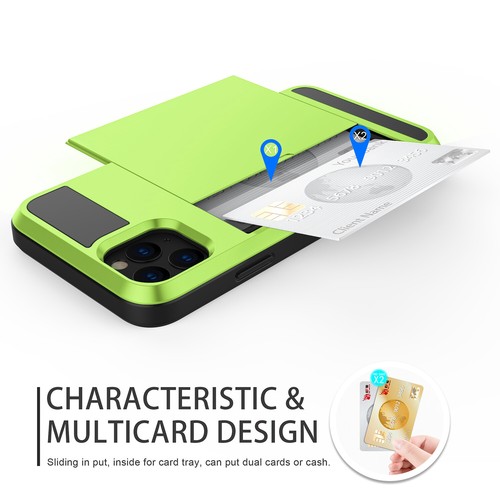 For iPhone 11 11 Pro 11 Pro Max Hybrid Wallet Case Card Holder Shell Heavy Duty - Picture 32 of 36