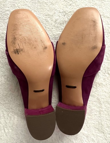 Vionic $150 Women's Purple Leather Slip On Merlot Mule Shoes, Wedge, Size 9 - Picture 5 of 9