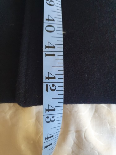 Coes Long Dark Navy Blue Wool, Polyester & Cashmere Overcoat, 46" Chest - Picture 8 of 8