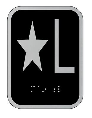 Elevator floor number Star L sign - Elevator Jamb Plate Star L ( 3x4 cast