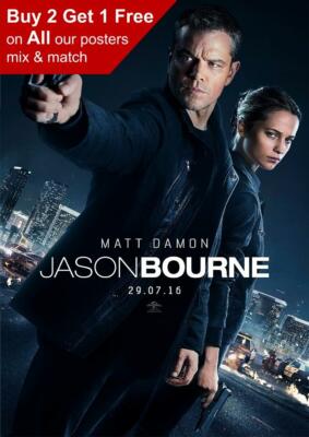 Jason Bourne 2016 Filmplakat A5 A4 A3 A2 A1