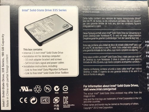 Intel - SSDSC2CT180A4K5 - 335 Series 2.5-Inch 180GB SATA III Solid State Drive - Picture 2 of 3