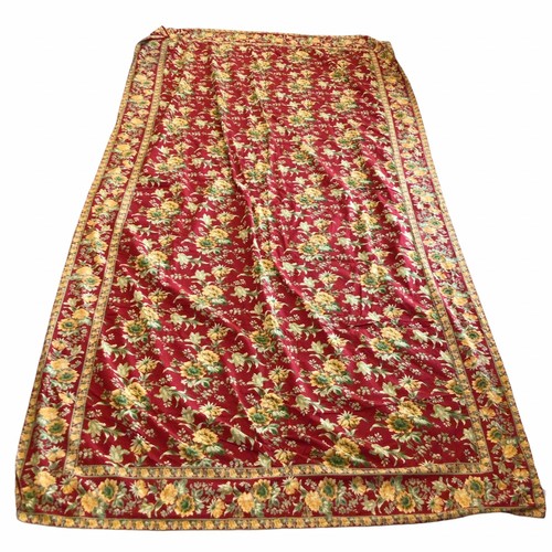 April Cornell Tablecloth Floral Red Yellow Green Cotton 113 x 57 - Picture 4 of 9