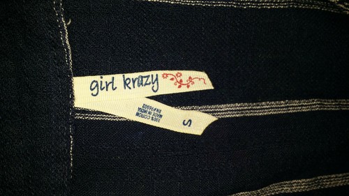 Women's Junior's S Cross Front Shirt Blouse LS COTTON Top GIRL KRAZY See Measure - Picture 8 of 8