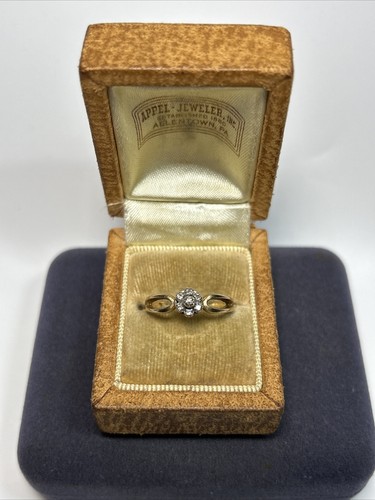 Designer Tru Glo 10k Solid Yellow Gold Small Diamond Cluster Ring
