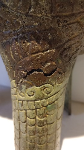 Early Archaistic Chinese double headed Ram Zun with natural malachite deposits - Picture 24 of 24