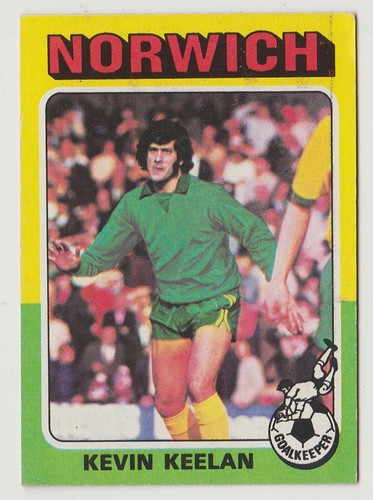 Topps Football Red & Grey Back 1975 #154 Kevin Keelan Goalkeeper Norwich City VG - Bild 1 von 2